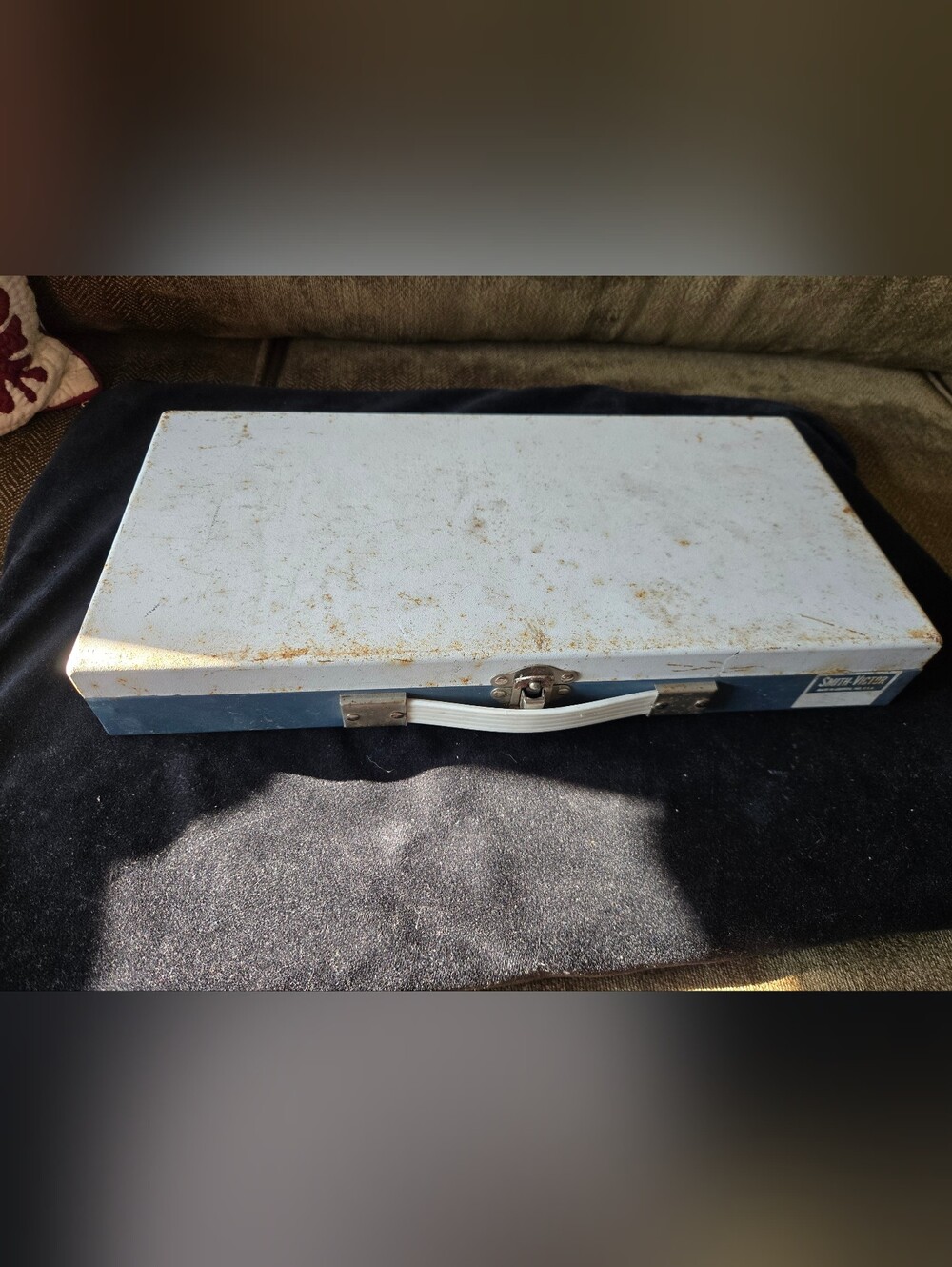 Portable Storage Case - White and Blue